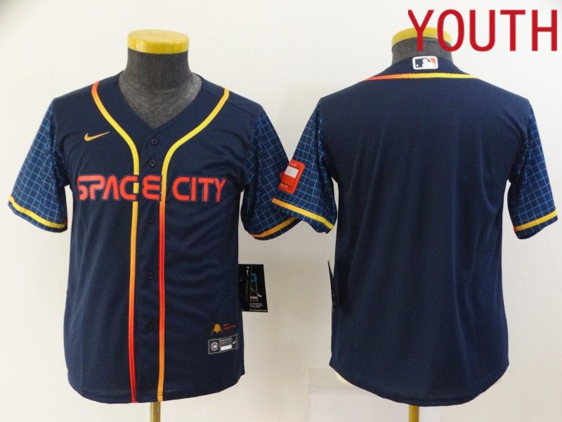 Youth Houston Astros Blank Blue City Edition Game Nike 2022 MLB Jersey->youth mlb jersey->Youth Jersey